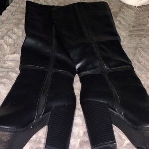 Black knee high boots